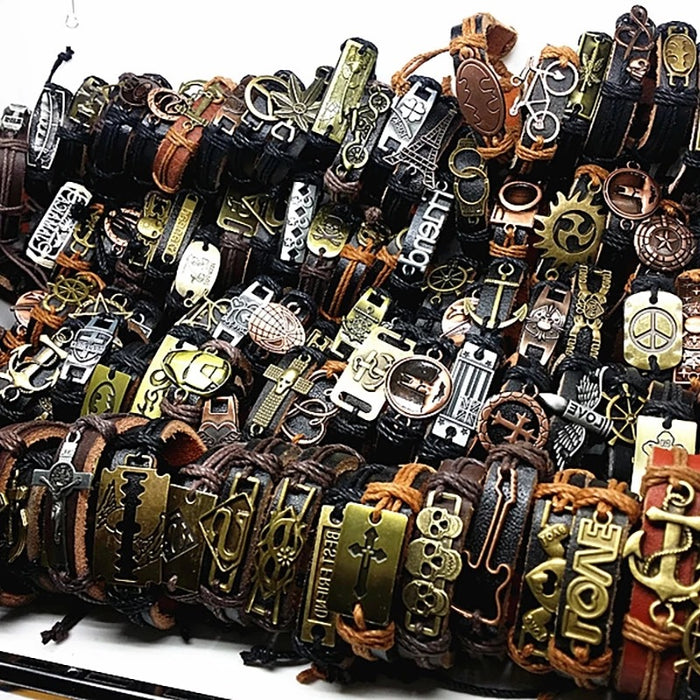 Wholesale Match Style Street Fashion Bracelets Leather WeaveJDC-BT-BaB017