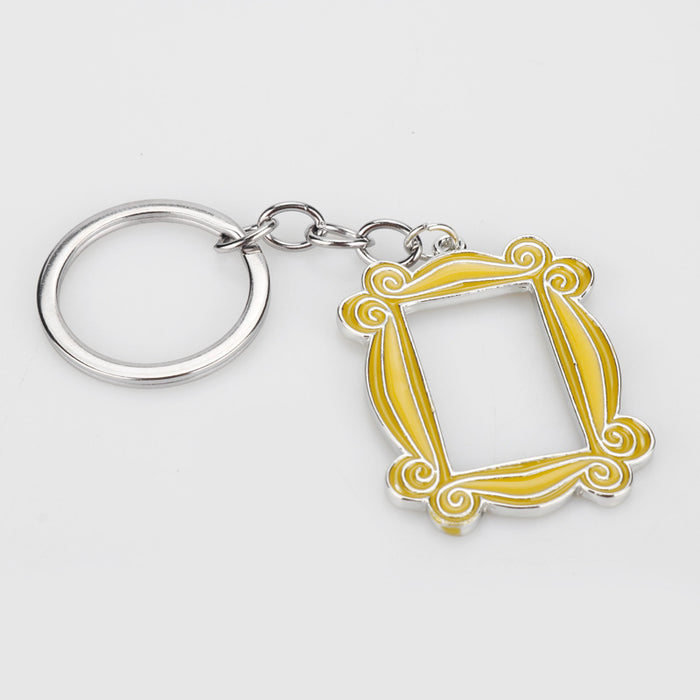 Wholesale Friends Keychain Yellow Commemorative Photo Frame Pendant JDC-KC-GSAJ015