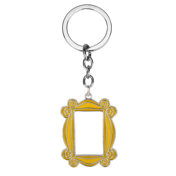 Wholesale Friends Keychain Yellow Commemorative Photo Frame Pendant JDC-KC-GSAJ015