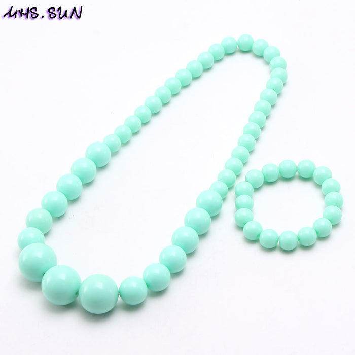 Wholesale Kids Beaded Necklace Candy Color Acrylic JDC-NE-nijia002