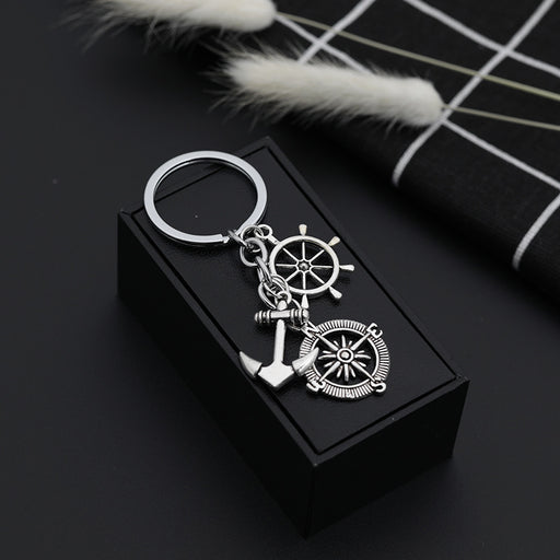 Jewelry WholesaleWholesale Anchor Rudder Metal Keychain MOQ≥2 JDC-KC-ZJ003 Keychains 志嘉 %variant_option1% %variant_option2% %variant_option3%  Factory Price JoyasDeChina Joyas De China