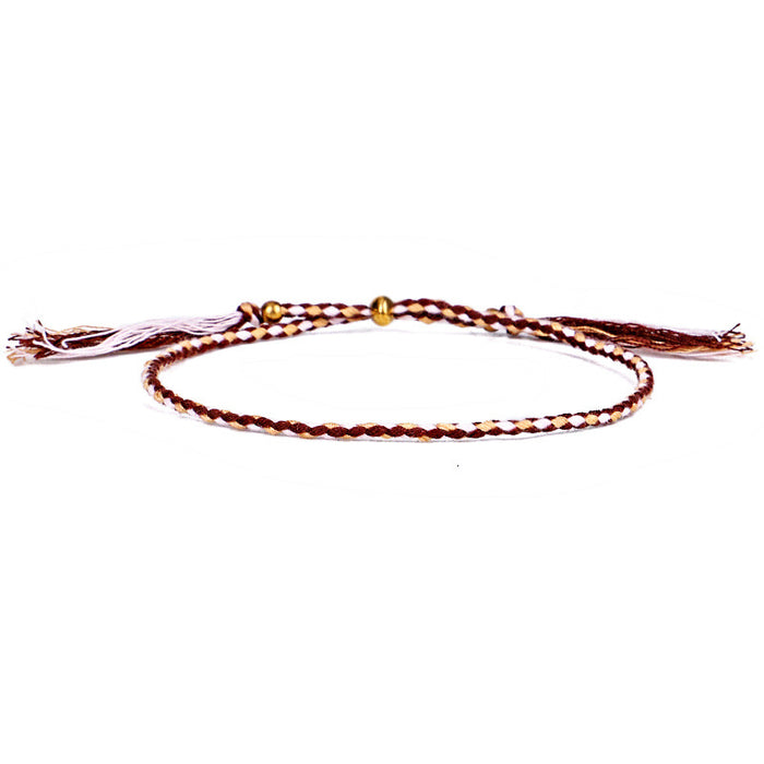 Wholesale hand rubbing bracelet Tibetan cotton rope copper beads tassel bracelet adjustable MOQ≥3 JDC-BT-QiuX018