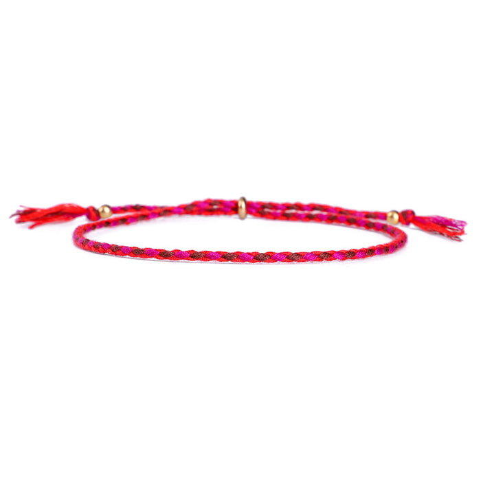 Wholesale hand rubbing bracelet Tibetan cotton rope copper beads tassel bracelet adjustable MOQ≥3 JDC-BT-QiuX014