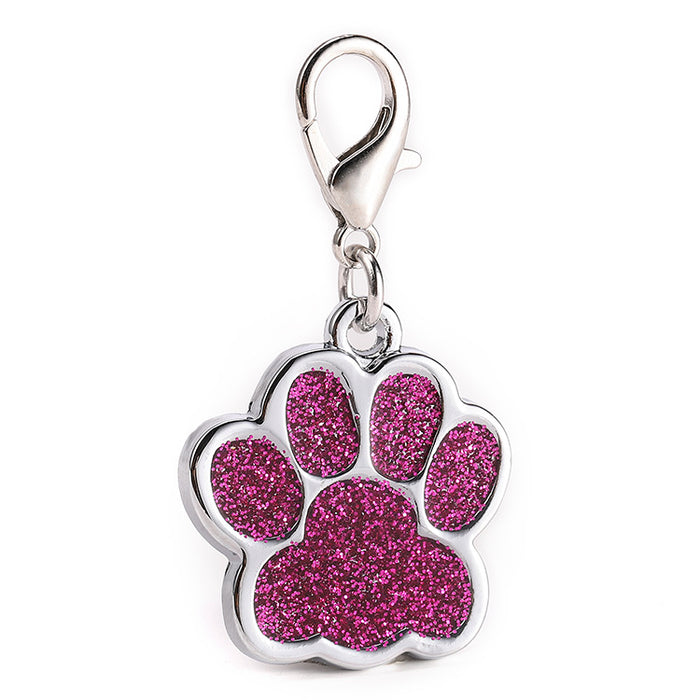 Wholesale Metal Pet Zinc Alloy ID Tag Glitter Footprint Lettering Dog Tag MOQ≥2 JDC-KC-HanL001