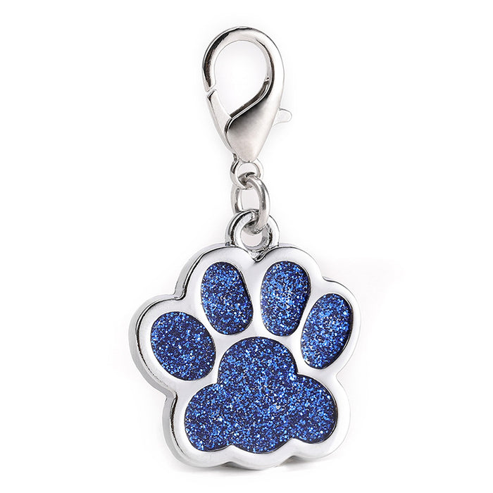 Wholesale Metal Pet Zinc Alloy ID Tag Glitter Footprint Lettering Dog Tag MOQ≥2 JDC-KC-HanL001