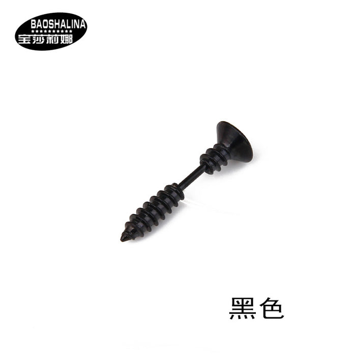 Jewelry WholesaleWholesale Titanium Steel Screws Single Stud Earrings JDC-ES-GSBSL030 Earrings 宝莎莉娜 %variant_option1% %variant_option2% %variant_option3%  Factory Price JoyasDeChina Joyas De China