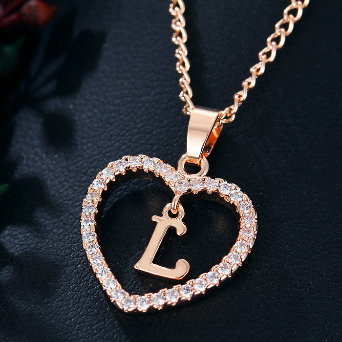 Jewelry WholesaleWholesale 26 letter zircon love necklace JDC-NE-Saip019 Necklaces 赛蒲 %variant_option1% %variant_option2% %variant_option3%  Factory Price JoyasDeChina Joyas De China