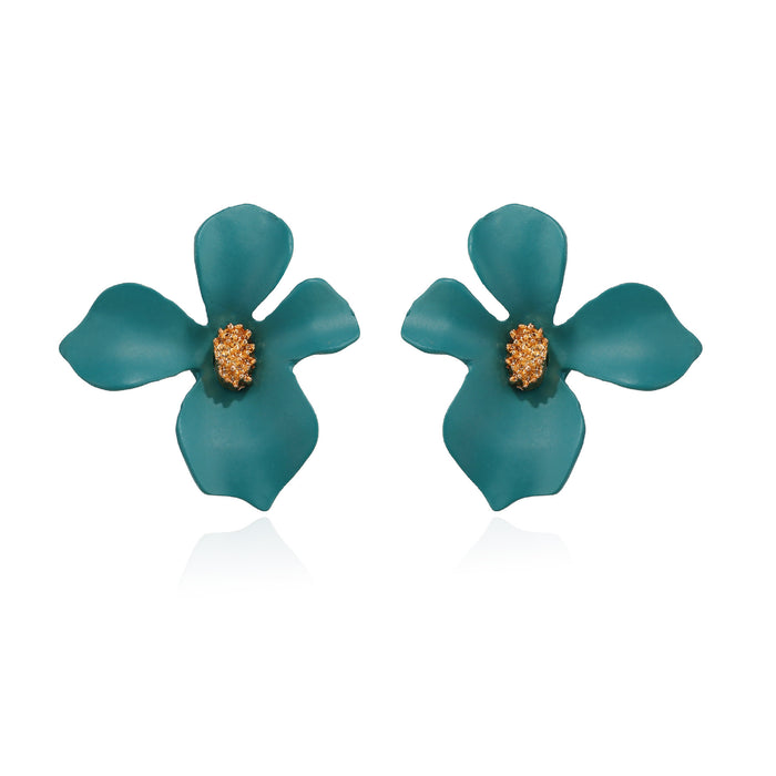 Jewelry WholesaleWholesale temperament flower alloy small fresh petal earrings JDC-ES-Hemin006 Earrings 和鸣 %variant_option1% %variant_option2% %variant_option3%  Factory Price JoyasDeChina Joyas De China