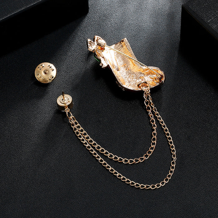 Wholesale Brooch Alloy Christmas Diamond Boots Double Chain JDC-BC-MDD011