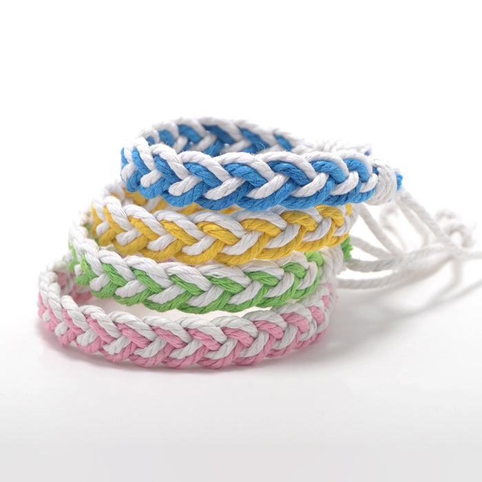 Wholesale Hand Woven Cotton Linen Chevron Bracelet MOQ≥2 JDC-BT-QianY003