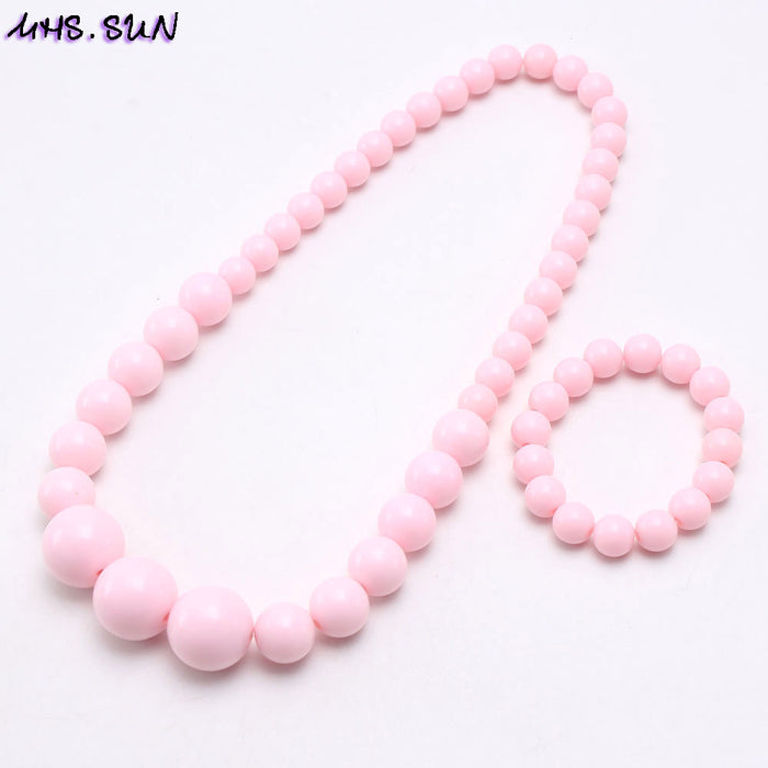 Wholesale Kids Beaded Necklace Candy Color Acrylic JDC-NE-nijia002