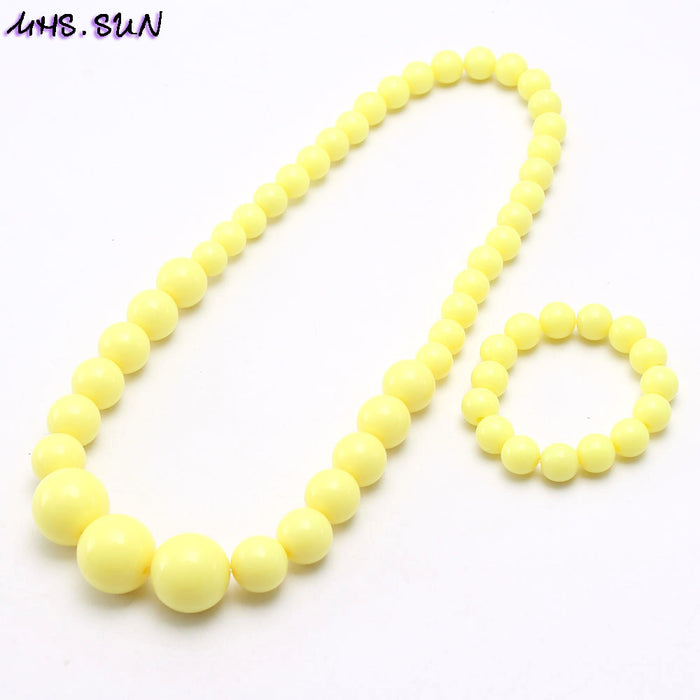 Wholesale Kids Beaded Necklace Candy Color Acrylic JDC-NE-nijia002