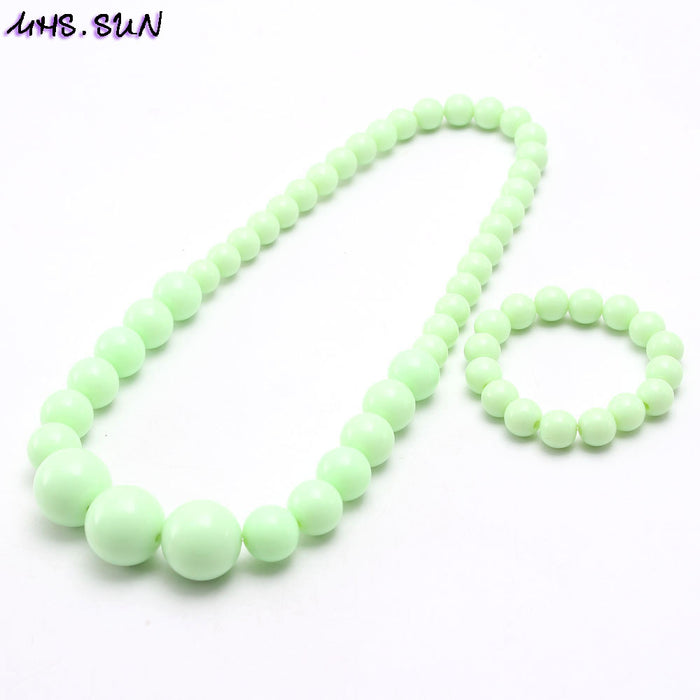 Wholesale Kids Beaded Necklace Candy Color Acrylic JDC-NE-nijia002