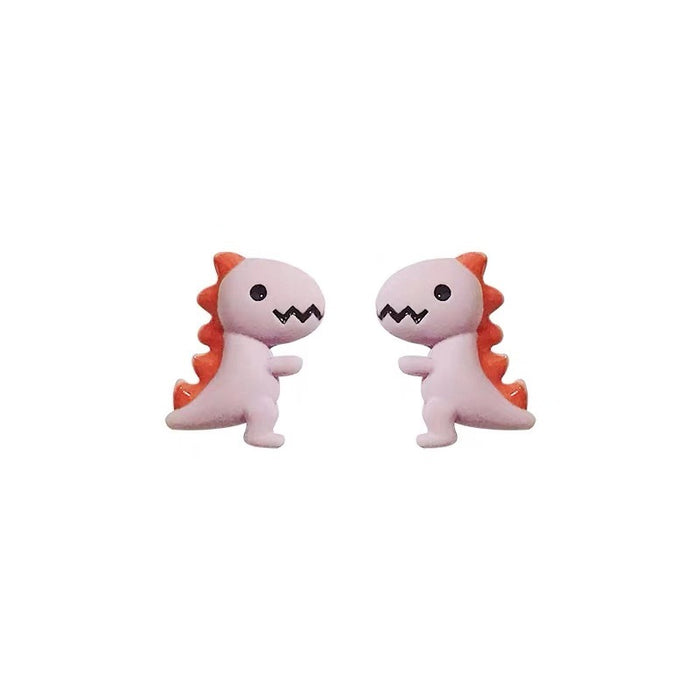 Wholesale Earrings Plastic Cute Little Dinosaur Earrings MOQ≥2 JDC-ES-Shier026