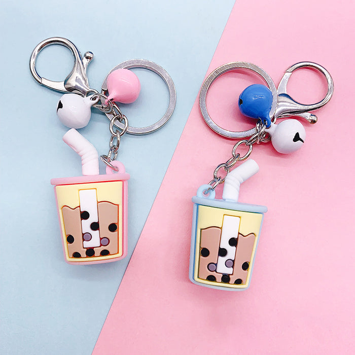 Wholesale Milk Tea Coffee Silicone Keychain JDC-KC-ZeLu001