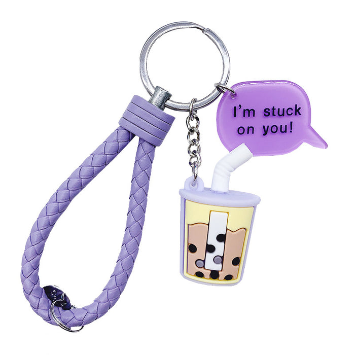 Wholesale Milk Tea Coffee Silicone Keychain JDC-KC-ZeLu001