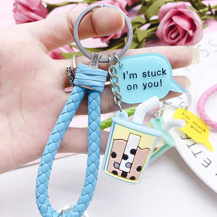 Wholesale Milk Tea Coffee Silicone Keychain JDC-KC-ZeLu001