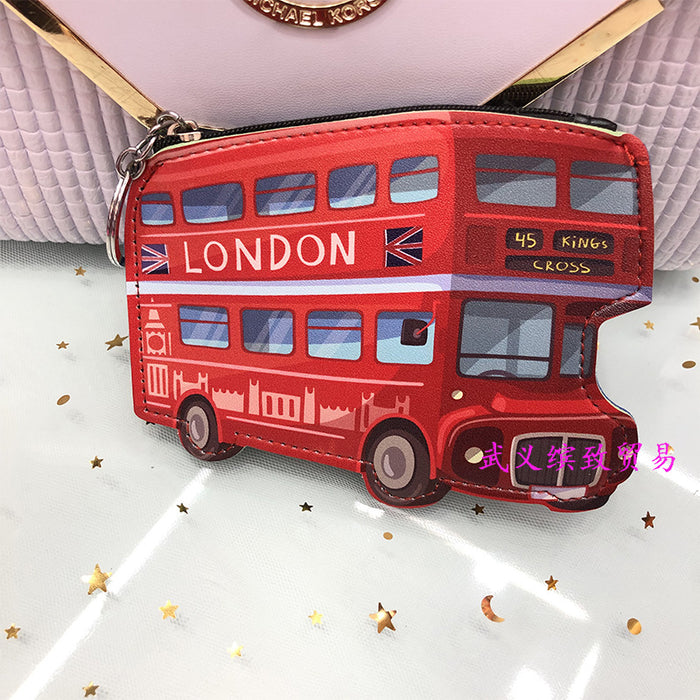 Wholesale keychain wallets creative coin purse retro car key case card wallet kids storage bag JDC-KC-BinZ002