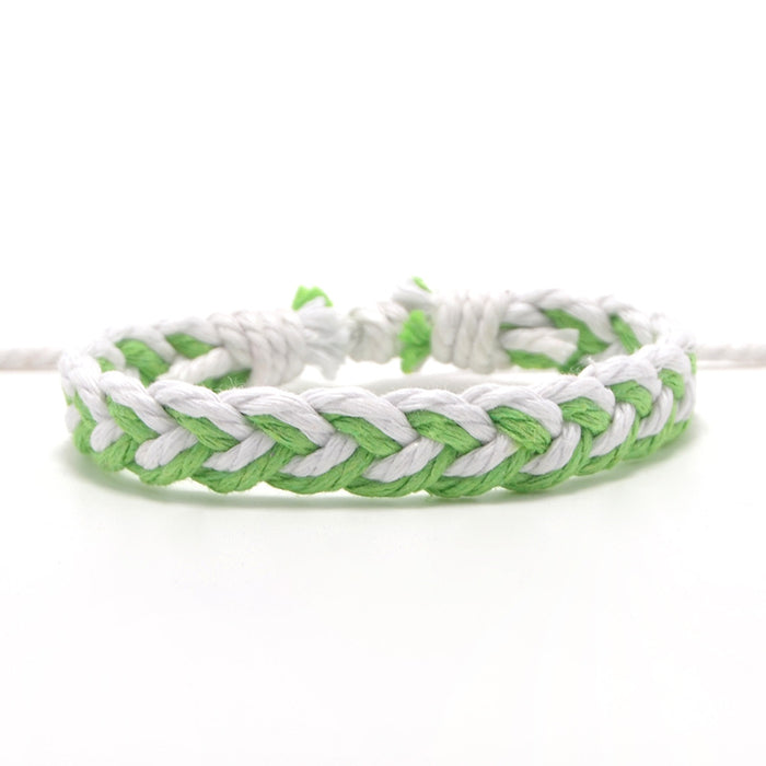 Wholesale Hand Woven Cotton Linen Chevron Bracelet MOQ≥2 JDC-BT-QianY003