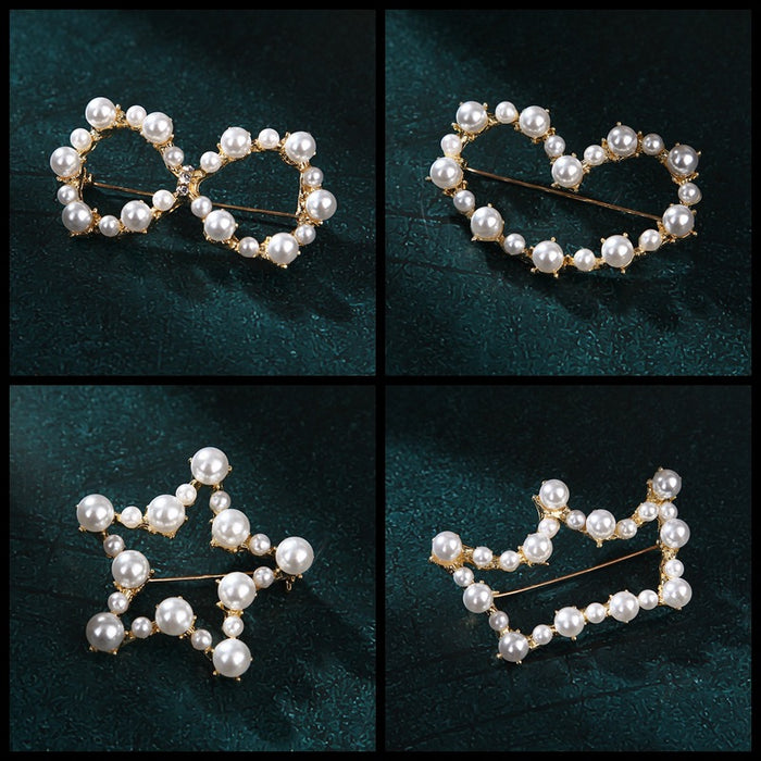 Wholesale Pearl Swan Rhinestone Flower Brooch JDC-BC-LanH002