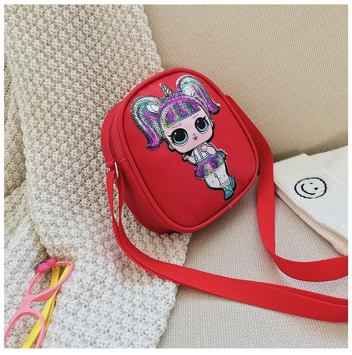 Wholesale light up surprise baby princess shoulder bag PU shoulder children's bag MOQ≥3 JDC-SD-Fuqian001