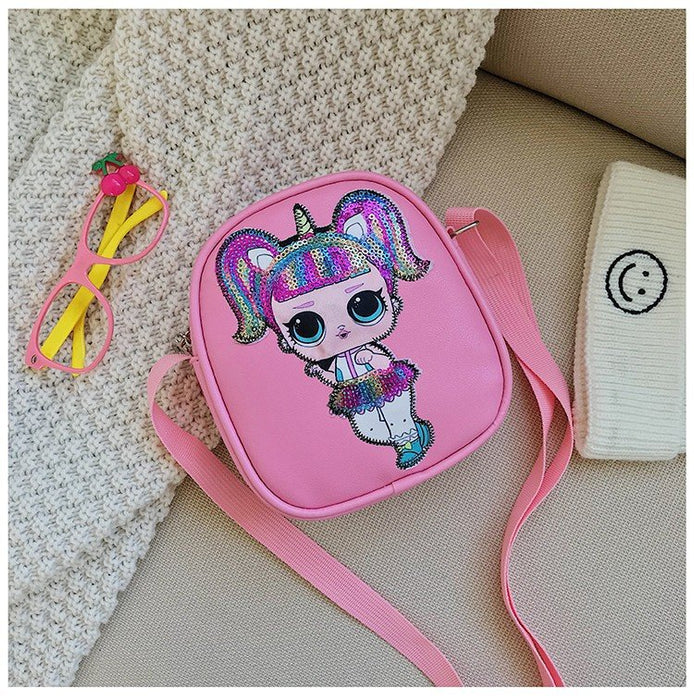 Wholesale light up surprise baby princess shoulder bag PU shoulder children's bag MOQ≥3 JDC-SD-Fuqian001