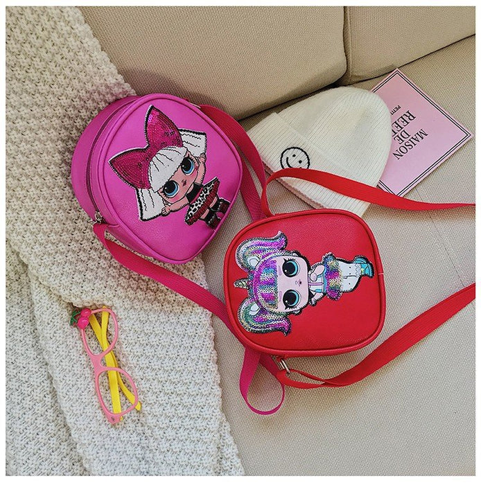 Wholesale light up surprise baby princess shoulder bag PU shoulder children's bag MOQ≥3 JDC-SD-Fuqian001