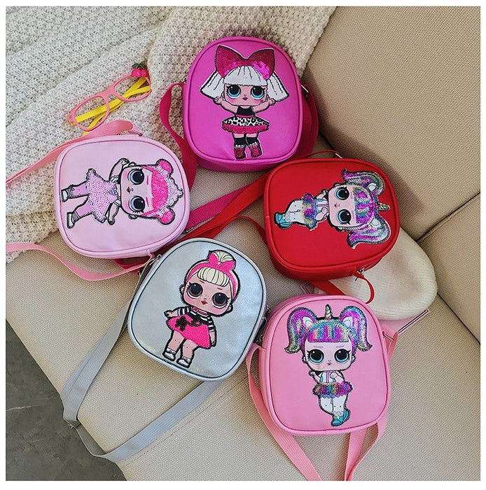 Wholesale light up surprise baby princess shoulder bag PU shoulder children's bag MOQ≥3 JDC-SD-Fuqian001