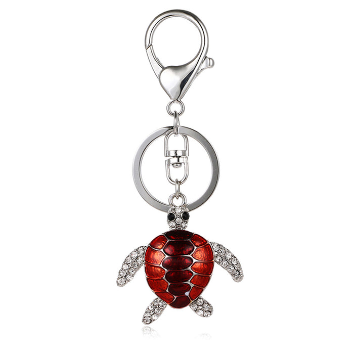 Wholesale Rhinestone Alloy Small Turtle Shaped Keychain JDC-KC-ZunMi003