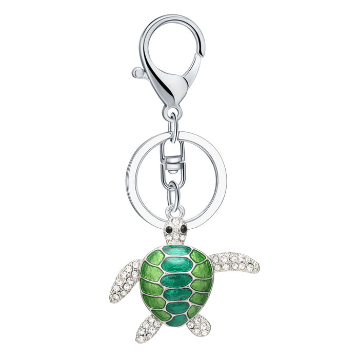 Wholesale Rhinestone Alloy Small Turtle Shaped Keychain JDC-KC-ZunMi003