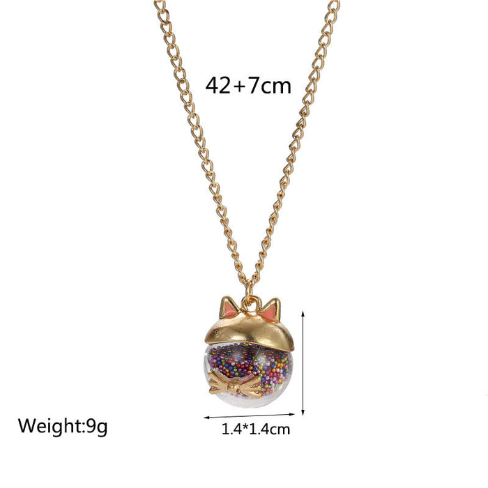 Wholesale Necklace Crystal Cute cat pendant Choker necklace MOQ≥2 JDC-NE-ZhuJ013