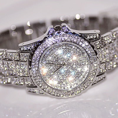 Wholesale Gypsophila Ladies Watch Diamond Rhinestone Alloy Steel Band Watch MOQ≥2 JDC-WH-HJHR001