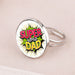 Jewelry WholesaleWholesale Father's Day Best Super Dad I love PAPI Time Gemstone Glass Ring JDC-RS-NingX002 Rings 柠祥 %variant_option1% %variant_option2% %variant_option3%  Factory Price JoyasDeChina Joyas De China