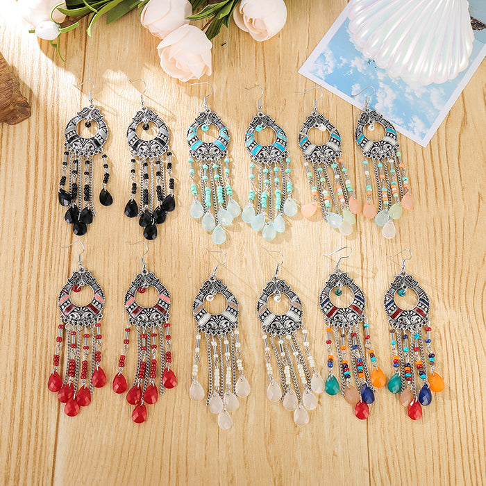 Jewelry WholesaleWholesale Boho Vintage Fringe Long Earrings JDC-ES-LY012 Earrings 乐钰 %variant_option1% %variant_option2% %variant_option3%  Factory Price JoyasDeChina Joyas De China