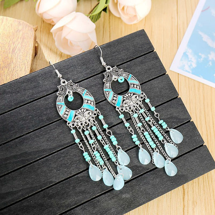 Jewelry WholesaleWholesale Boho Vintage Fringe Long Earrings JDC-ES-LY012 Earrings 乐钰 %variant_option1% %variant_option2% %variant_option3%  Factory Price JoyasDeChina Joyas De China