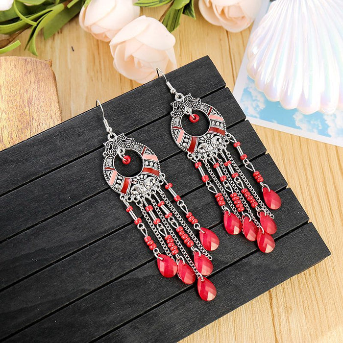 Jewelry WholesaleWholesale Boho Vintage Fringe Long Earrings JDC-ES-LY012 Earrings 乐钰 %variant_option1% %variant_option2% %variant_option3%  Factory Price JoyasDeChina Joyas De China