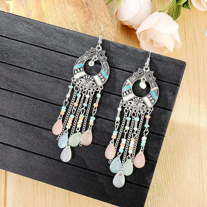 Jewelry WholesaleWholesale Boho Vintage Fringe Long Earrings JDC-ES-LY012 Earrings 乐钰 %variant_option1% %variant_option2% %variant_option3%  Factory Price JoyasDeChina Joyas De China