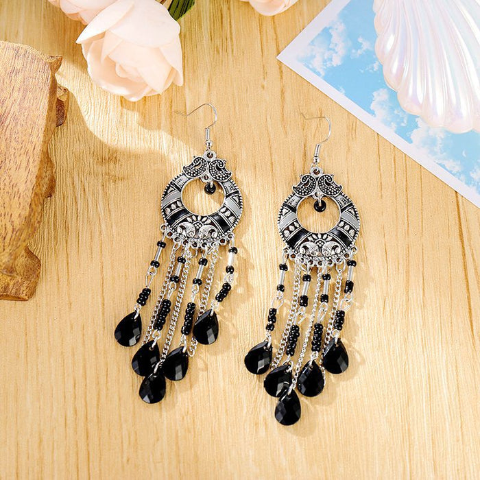 Jewelry WholesaleWholesale Boho Vintage Fringe Long Earrings JDC-ES-LY012 Earrings 乐钰 %variant_option1% %variant_option2% %variant_option3%  Factory Price JoyasDeChina Joyas De China