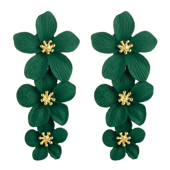 Jewelry WholesaleWholesale Multilayer Flower Alloy Painted Stud Earrings JDC-ES-Hemin005 Earrings 和鸣 %variant_option1% %variant_option2% %variant_option3%  Factory Price JoyasDeChina Joyas De China