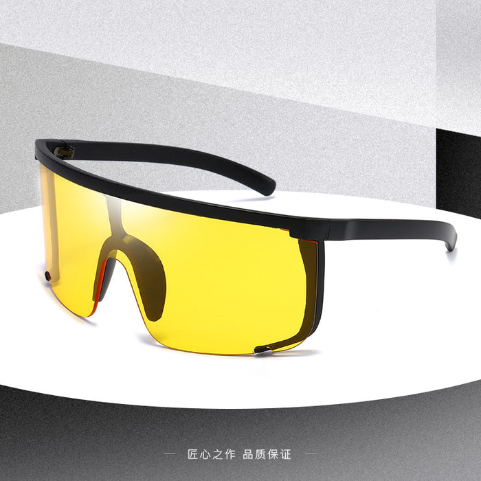 Wholesale anti-peeping one large frame sunglasses for outdoor riding JDC-SG-LanY002