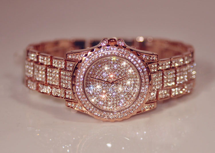 Wholesale Gypsophila Ladies Watch Diamond Rhinestone Alloy Steel Band Watch MOQ≥2 JDC-WH-HJHR001