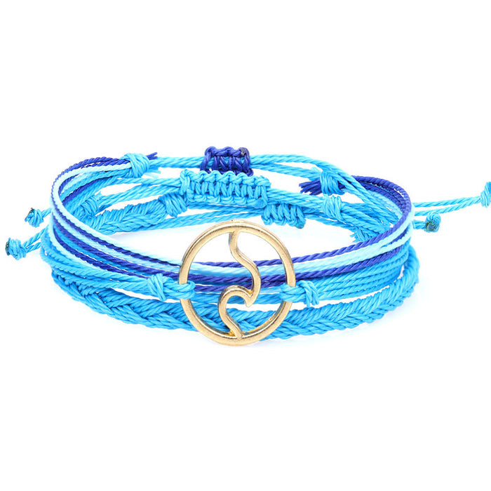 Jewelry WholesaleWholesale Boho Wax Thread Braided Wave Bracelet JDC-BT-Yiye007 Bracelet 益烨 %variant_option1% %variant_option2% %variant_option3%  Factory Price JoyasDeChina Joyas De China