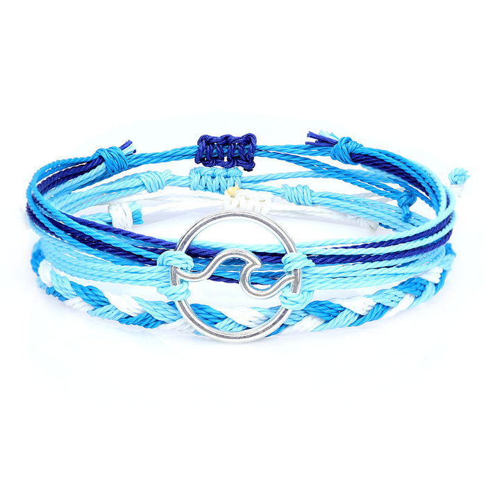 Jewelry WholesaleWholesale Boho Wax Thread Braided Wave Bracelet JDC-BT-Yiye007 Bracelet 益烨 %variant_option1% %variant_option2% %variant_option3%  Factory Price JoyasDeChina Joyas De China