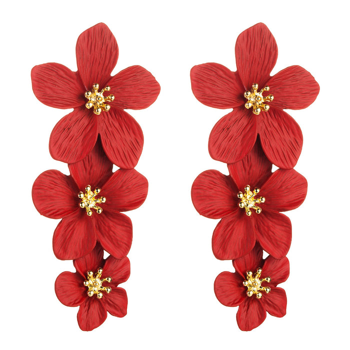 Jewelry WholesaleWholesale Multilayer Flower Alloy Painted Stud Earrings JDC-ES-Hemin005 Earrings 和鸣 %variant_option1% %variant_option2% %variant_option3%  Factory Price JoyasDeChina Joyas De China