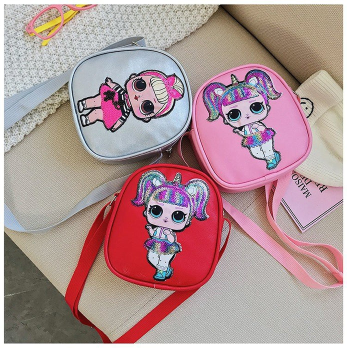 Wholesale light up surprise baby princess shoulder bag PU shoulder children's bag MOQ≥3 JDC-SD-Fuqian001