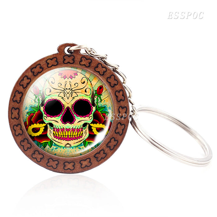 Wholesale Candy Skull Keychain Halloween Exotic MOQ≥2 JDC-KC-ZaoY004