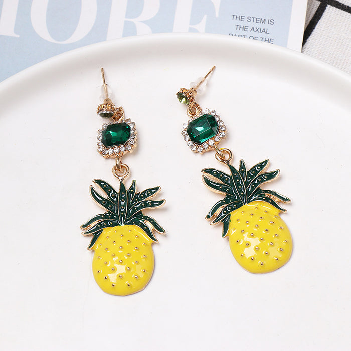 Jewelry WholesaleWholesale fruit pineapple earrings with diamond personality JDC-ES-jj404 Earrings 聚嘉 %variant_option1% %variant_option2% %variant_option3%  Factory Price JoyasDeChina Joyas De China