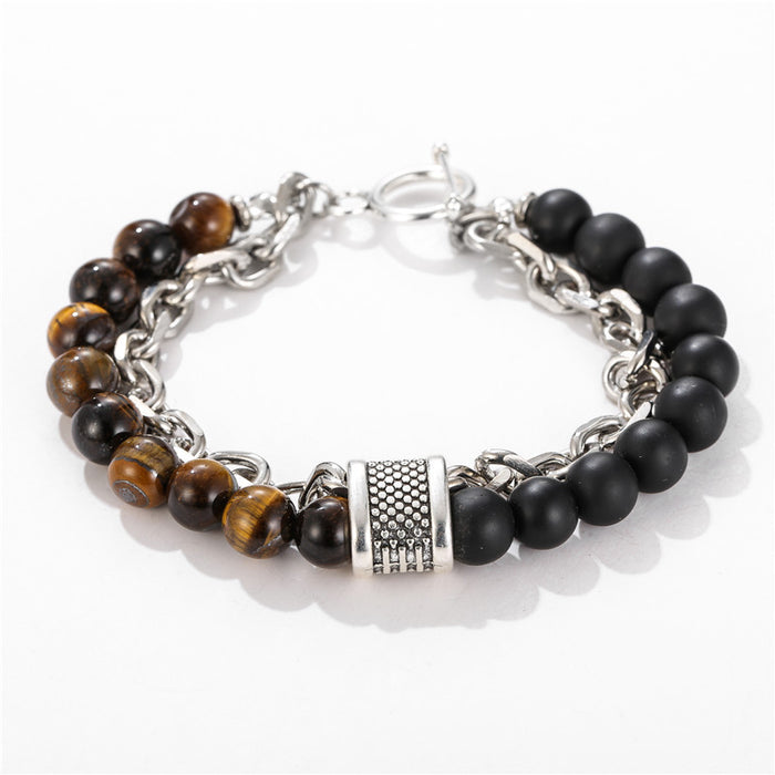 Wholesale Frosted Stone Chain Men's Bracelet JDC-BT-ZhuJ019