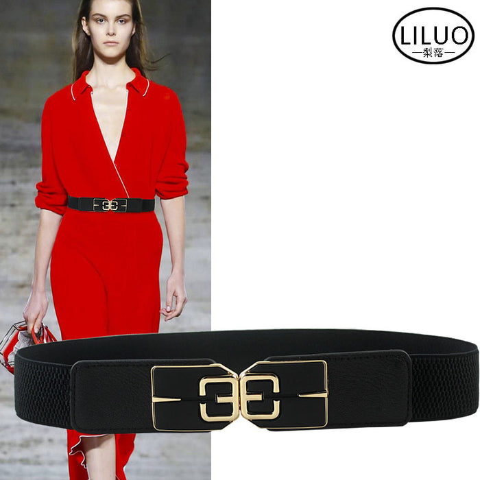 Wholesale Woven fabric Black Stretch Slim Belt Belt for Women JDC-WB-JLL001