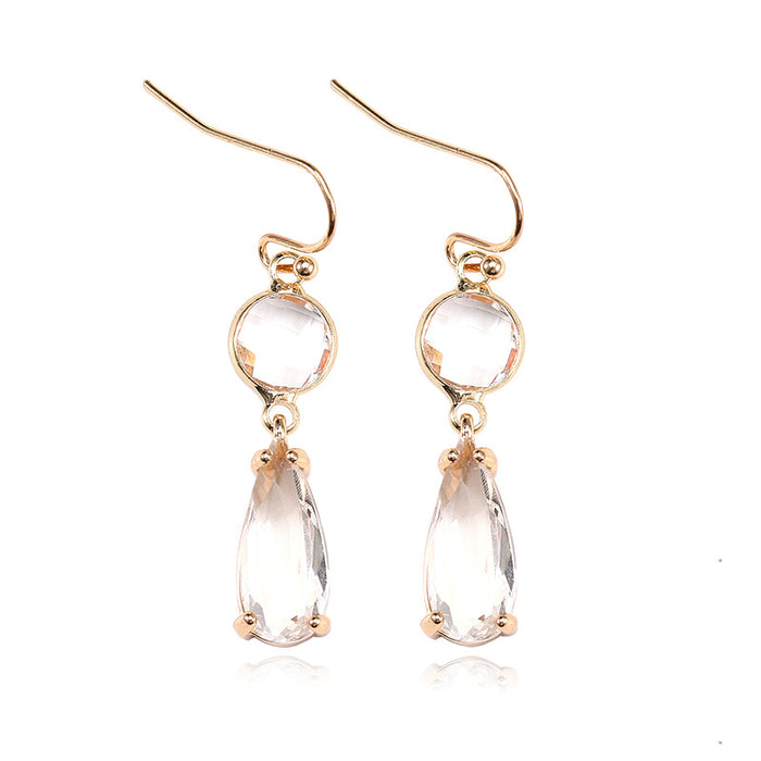 Wholesale Glass Crystal Copper Alloy Earring MOQ≥2 JDC-ES-Zhongn010